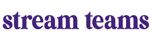 stream teams in purple lettering